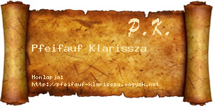 Pfeifauf Klarissza névjegykártya